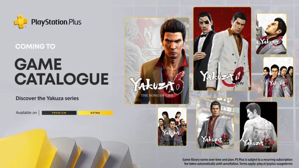 PS Plus Premium Extra Yakuza Games