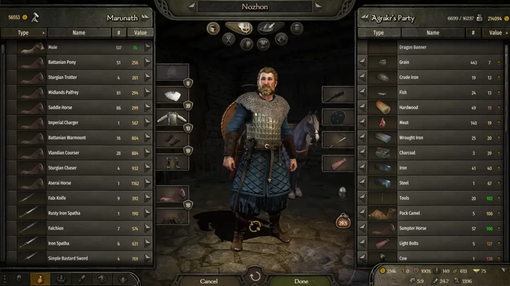 the start of game brother companion change Companion equipment screen in Bannerlord