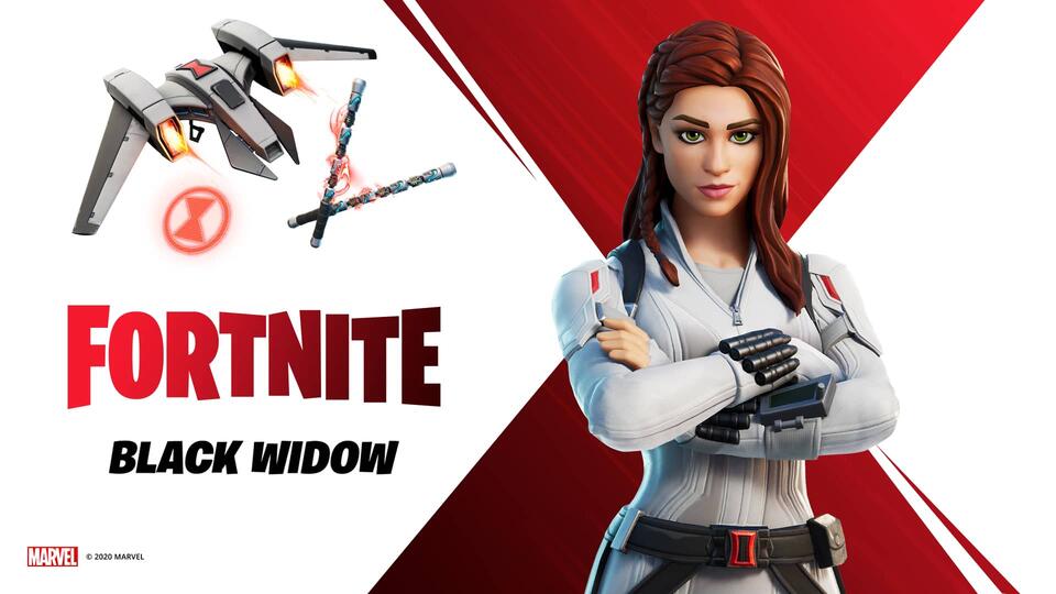 Fortnite Black Widow Snowsuit Bundle Key Art