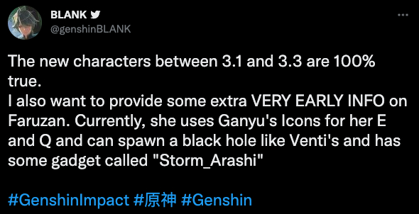 Genshin Impact Faruzan Leaks and release date