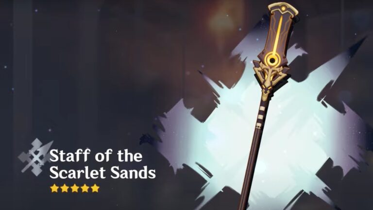 Genshin Impact ‘Staff of the Scarlet Sands’ Guide: Where to get, stats, effects, ascension materials, and recommended characters
