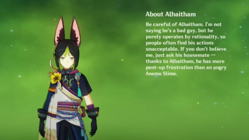 Genshin Impact - Tighnari voice-over - About Alhaitham