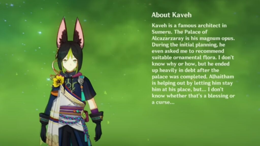 Genshin Impact - Tighnari voice-over - About Kaveh