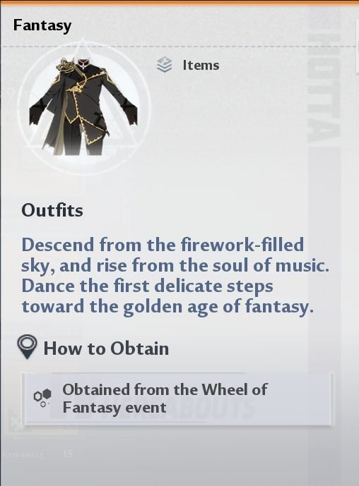 Wheel of Fantasy Outfit