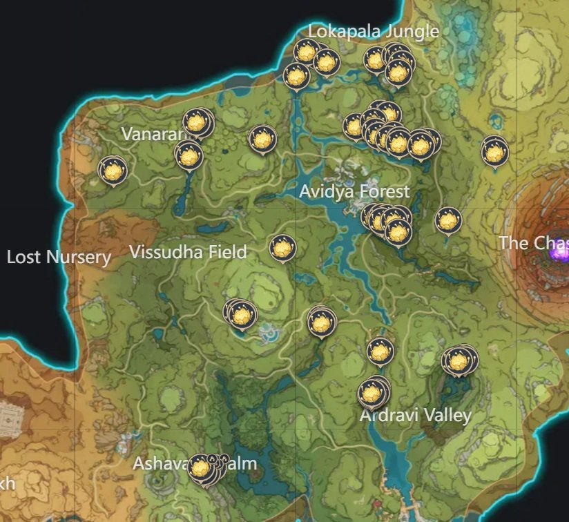 Genshin Impact - Where to find Nilotpala Lotus - locations all over Sumeru