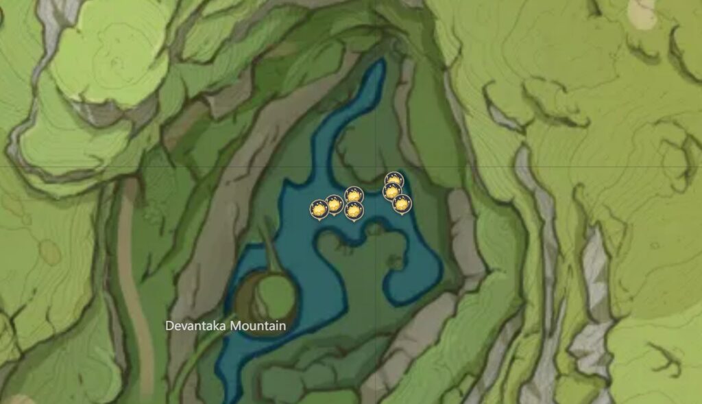 Genshin Impact - Where to find Nilotpala Lotus - locations in Devantaka Mountain