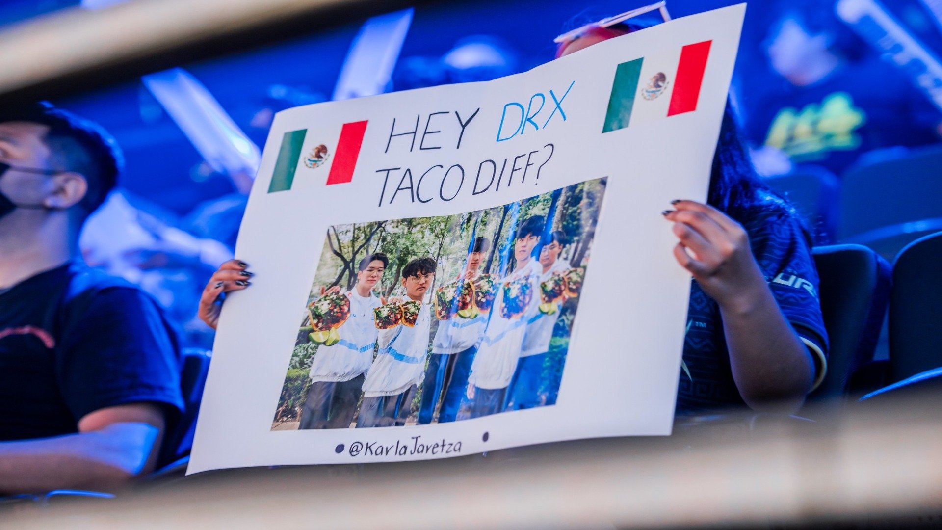 DRX fans in Mexico cheering for the team during Worlds Play-ins day four