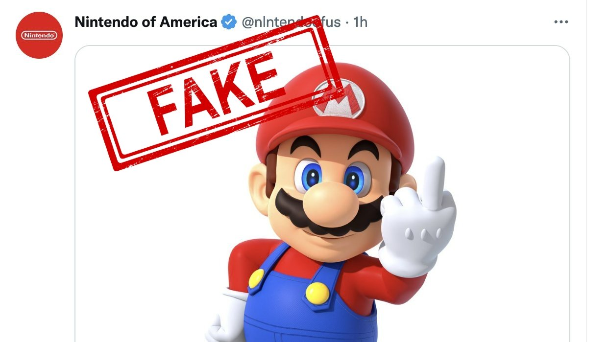 Fake Nintento and Valve Twitter Accounts - Mario middle finger