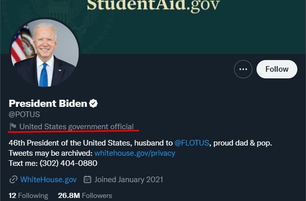 President Biden Twitter Tag