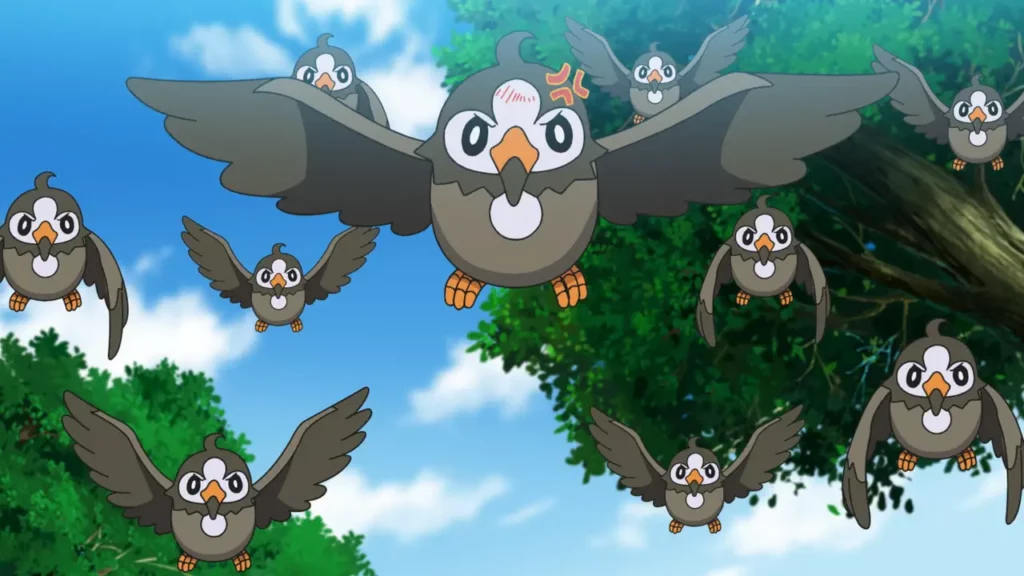 Starly in the pokemon anime
