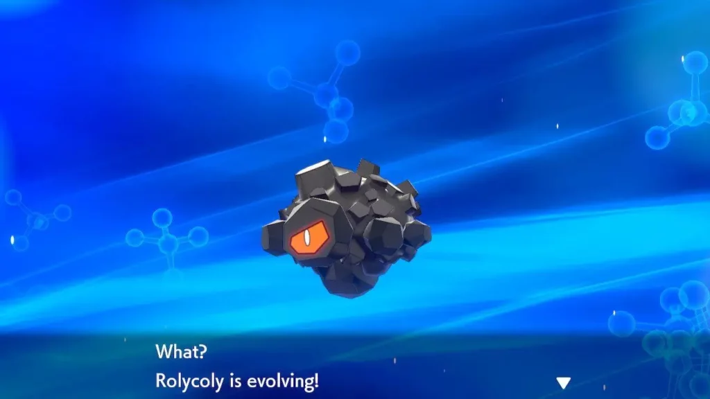 rolycoly evolving in pokemon sword shield
