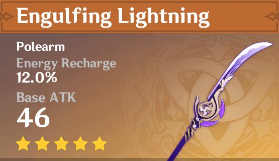 Genshin Impact - Engulfing Lightning - Stats