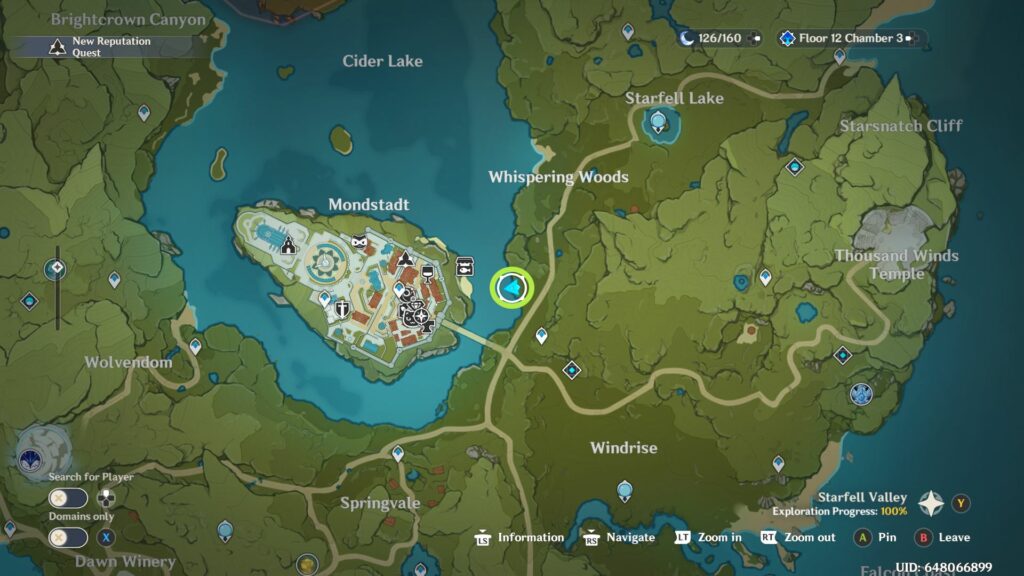 Genshin Impact - Rusty Koi Map Location - Mondstadt - Cider Lake