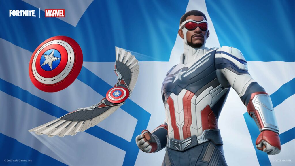 Fortnite - Captain America Sam Wilson - Shield and Glider