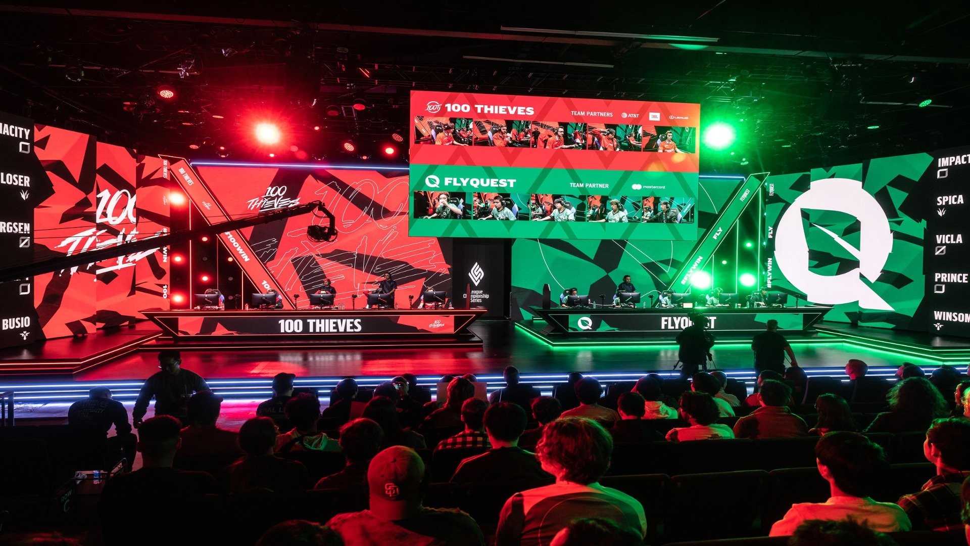 The LCS stage during the 2023 LCS Spring Split day six