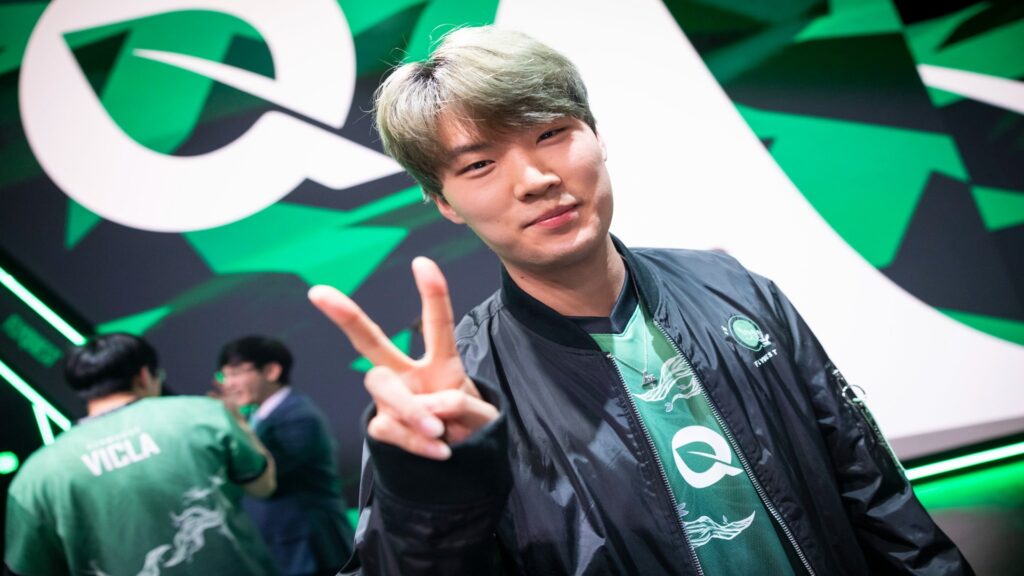 FlyQuest prince on-stage during the 2023 LCS Spring Split day six