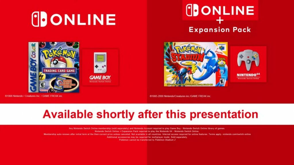 Nintendo Switch Online Pokemon TCG Stadium 2 Announcement